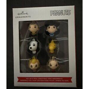 Hallmark Peanuts 6 Mini Christmas Tree Ornaments Free Shipping Charlie Snoopy ..